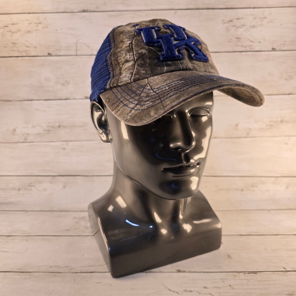 Kentucky Wildcats 47 Brand Trucker Hat Camo Blue Stretch Fit Cap One Size UK